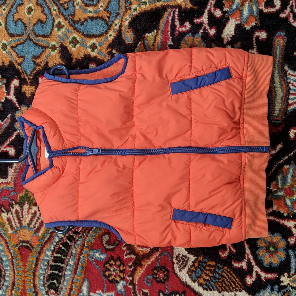 Orange and blue insulated Gymboree vest. 2T-3T. EUC